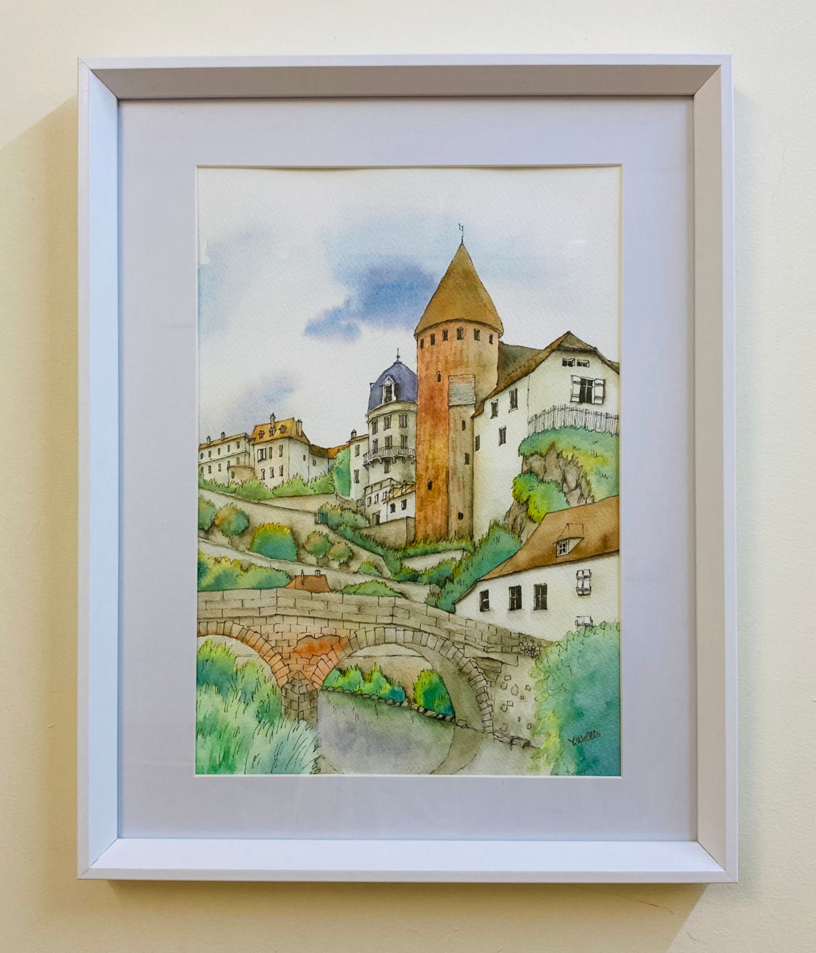 The Quiet Hill Town - A4 Original Wartercolour