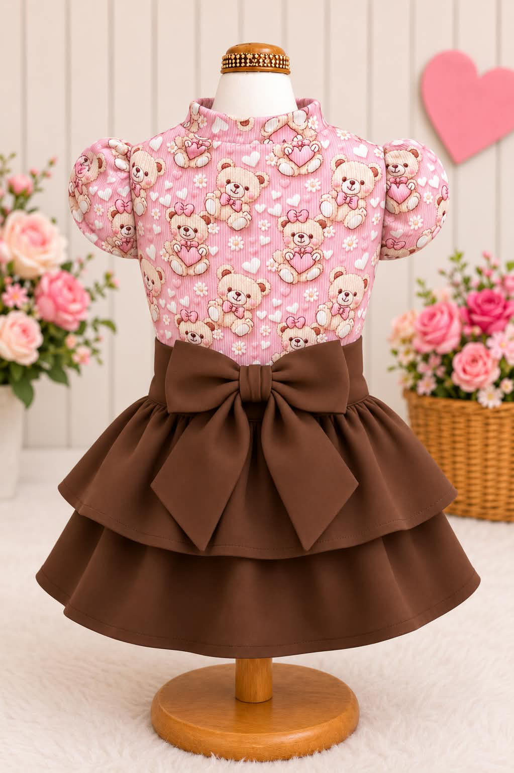 Vestido ursinha 3D