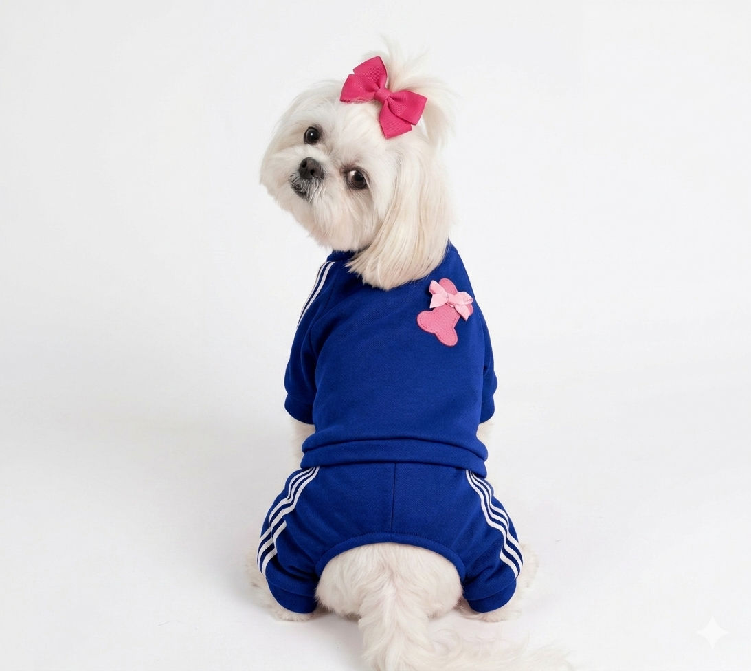 Abrigo esportivo Adidog Girl - azul