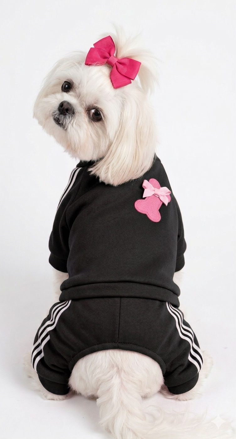 Abrigo esportivo Adidog Girl - preto