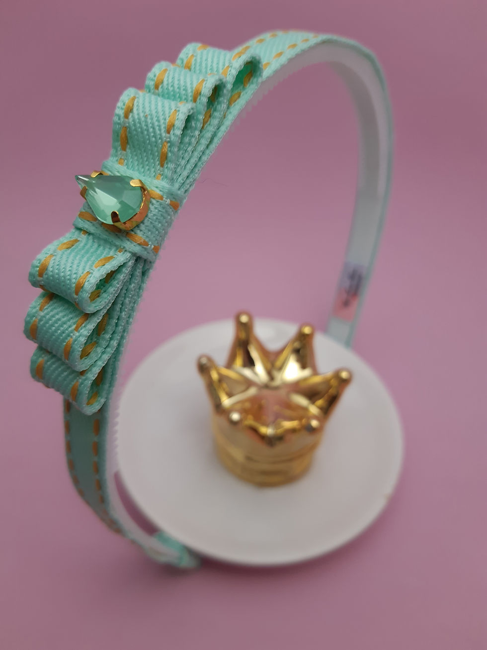Miniatura: Tiara jeans estilo + lacinho