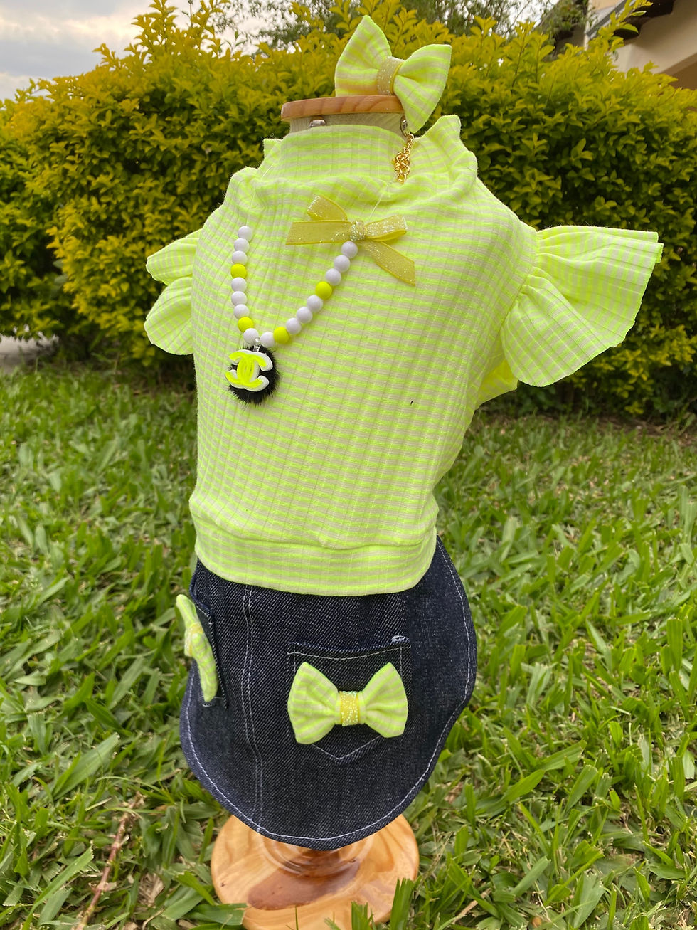 Miniatura: Vestido neon + laço 