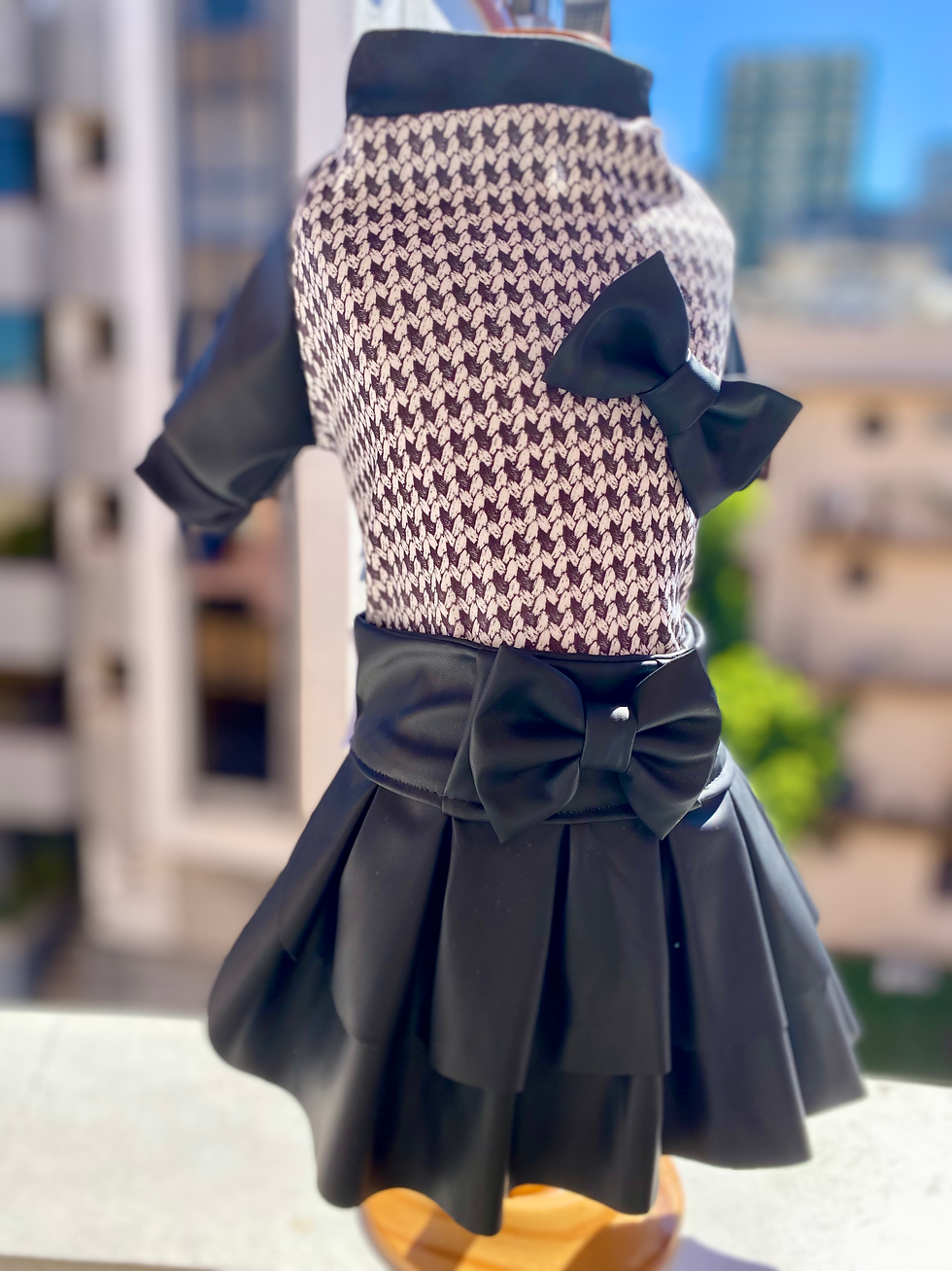 Miniatura: Mini saia de courino preta