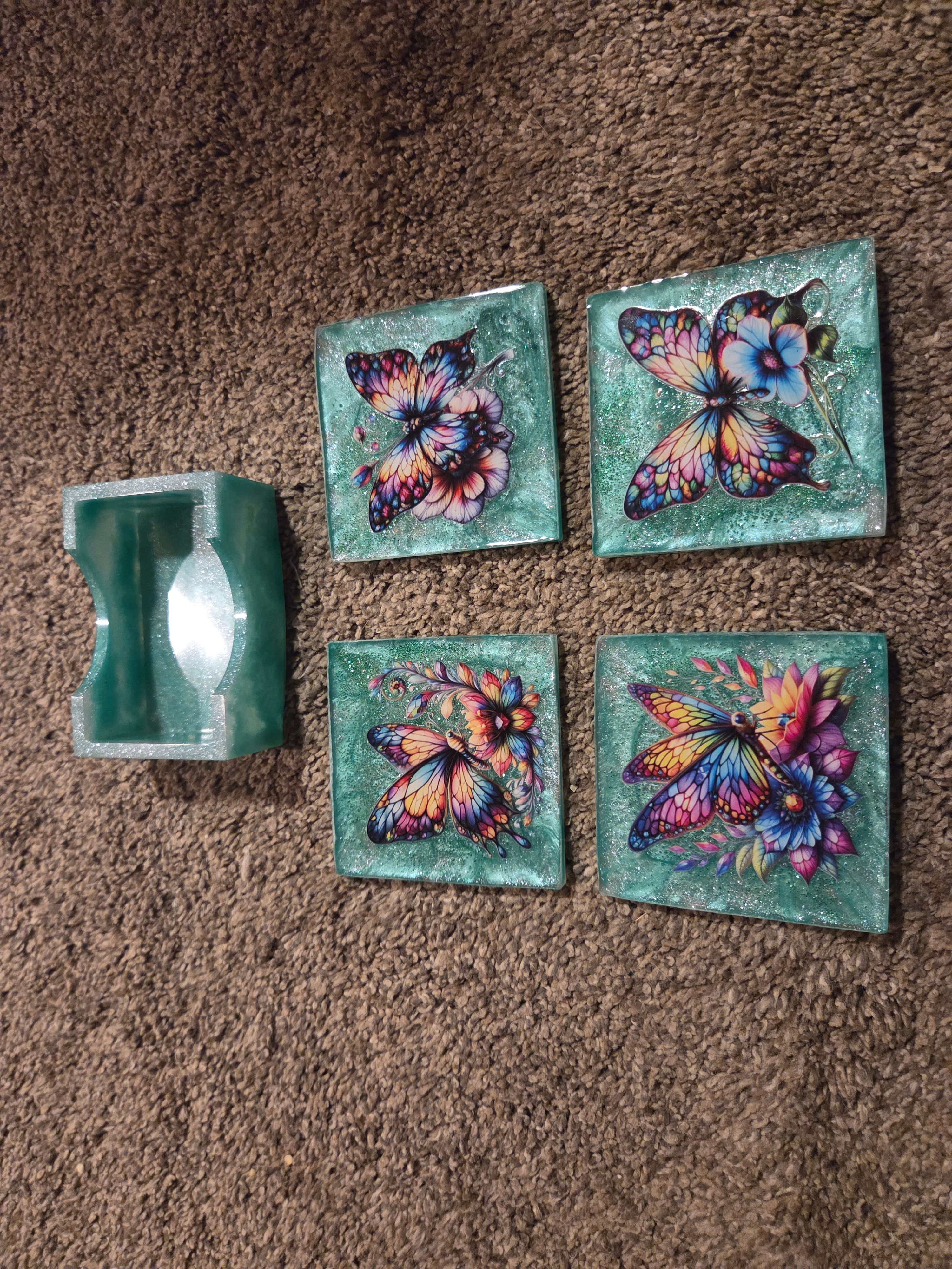 butterfly coaster set