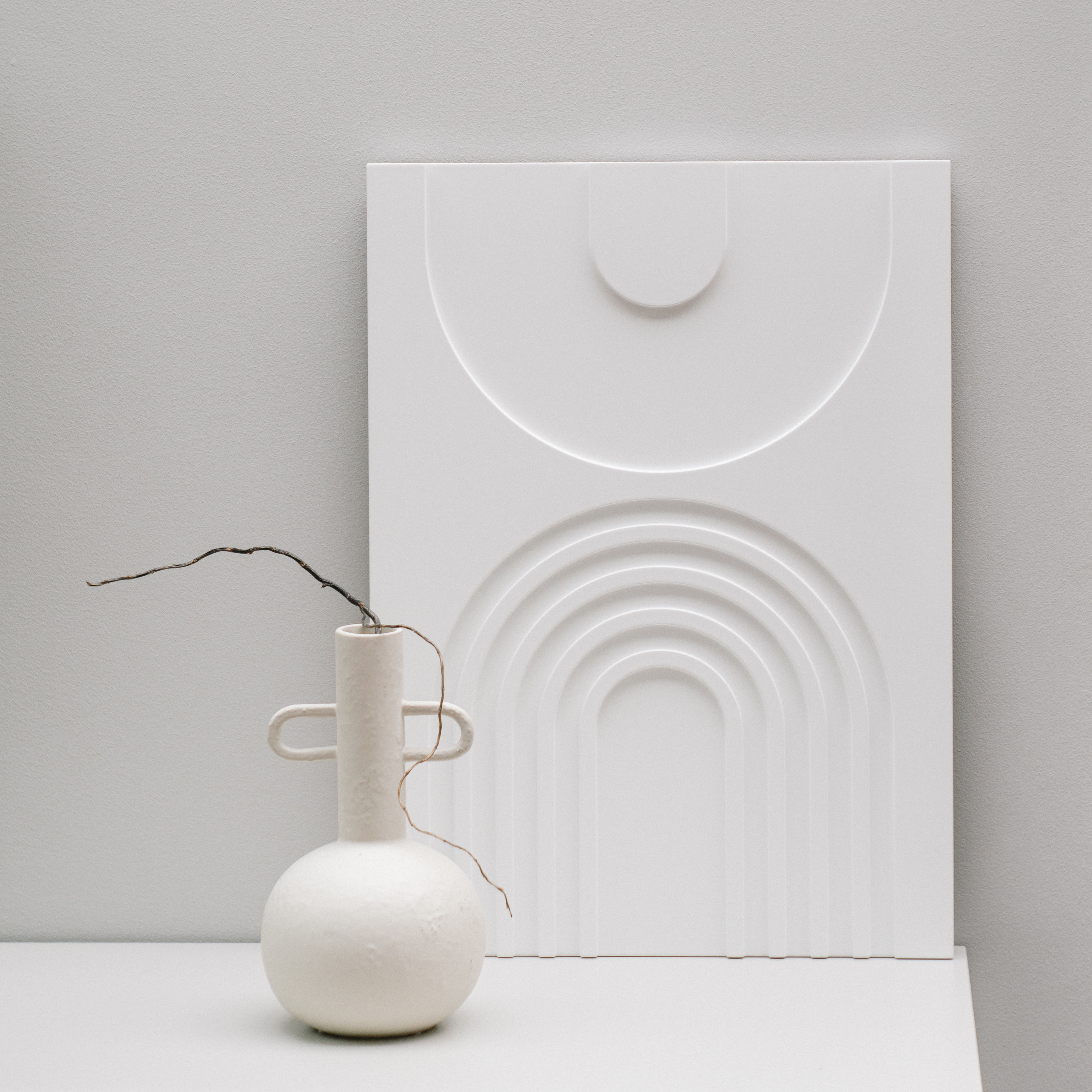 Obraz przestrzenny  | relief BAUKA I | mleczna biel mat