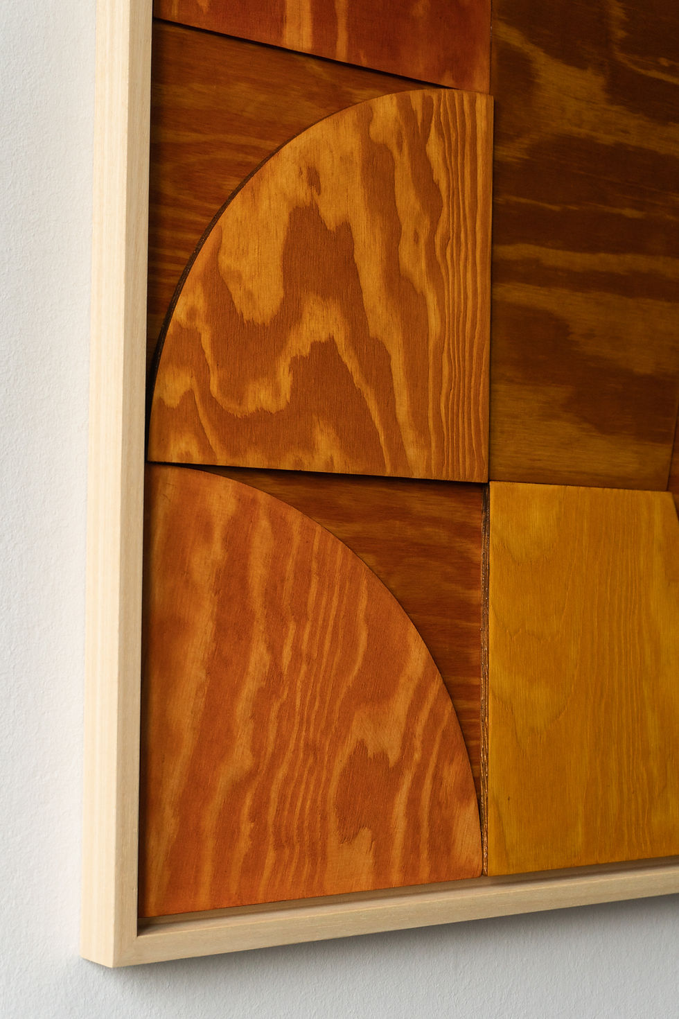 Miniatura: 2 kompozycje geometryczne w palecie AMBER | rama drewniana "american box"