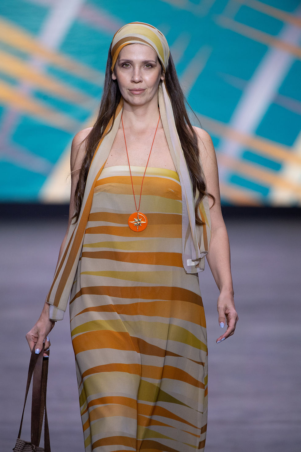 Thumbnail: Nautical Stripes Reinvented Maxi Strapless Dress