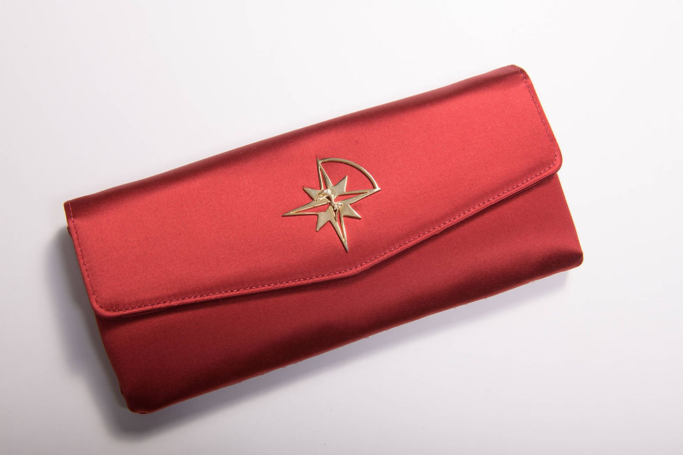Thumbnail: Compass Star Satin Clutch by THE BRITELINE®