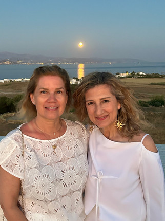 Enjoying the Views of the full moon after The "Feminine Wisdom of The Moon" Workshop by Dr. Galit Ben Tovel, June 2026, Paros Island.