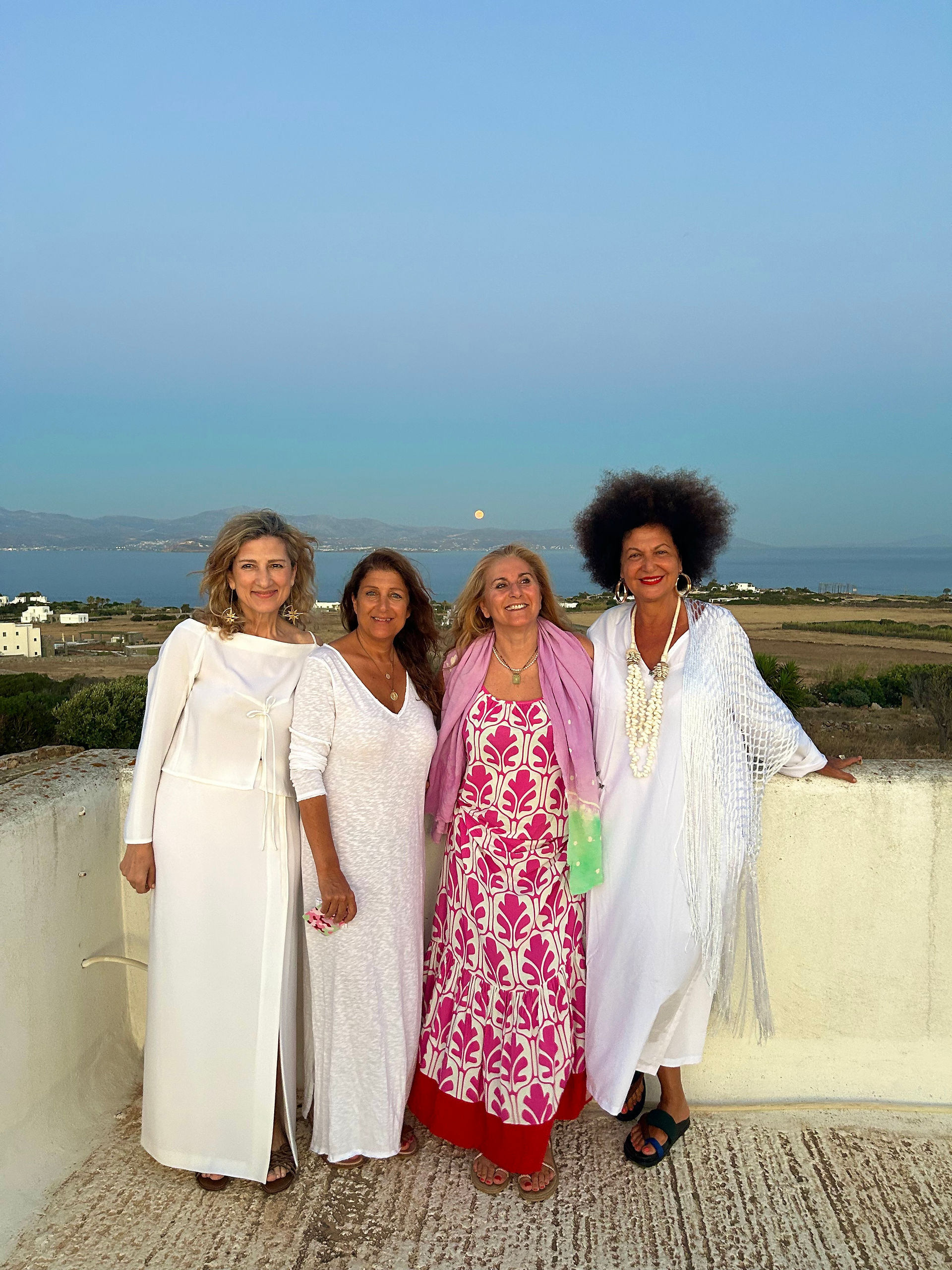 Enjoying the Views of the full moon after The "Feminine Wisdom of The Moon" Workshop by Dr. Galit Ben Tovel, June 2026, Paros Island.