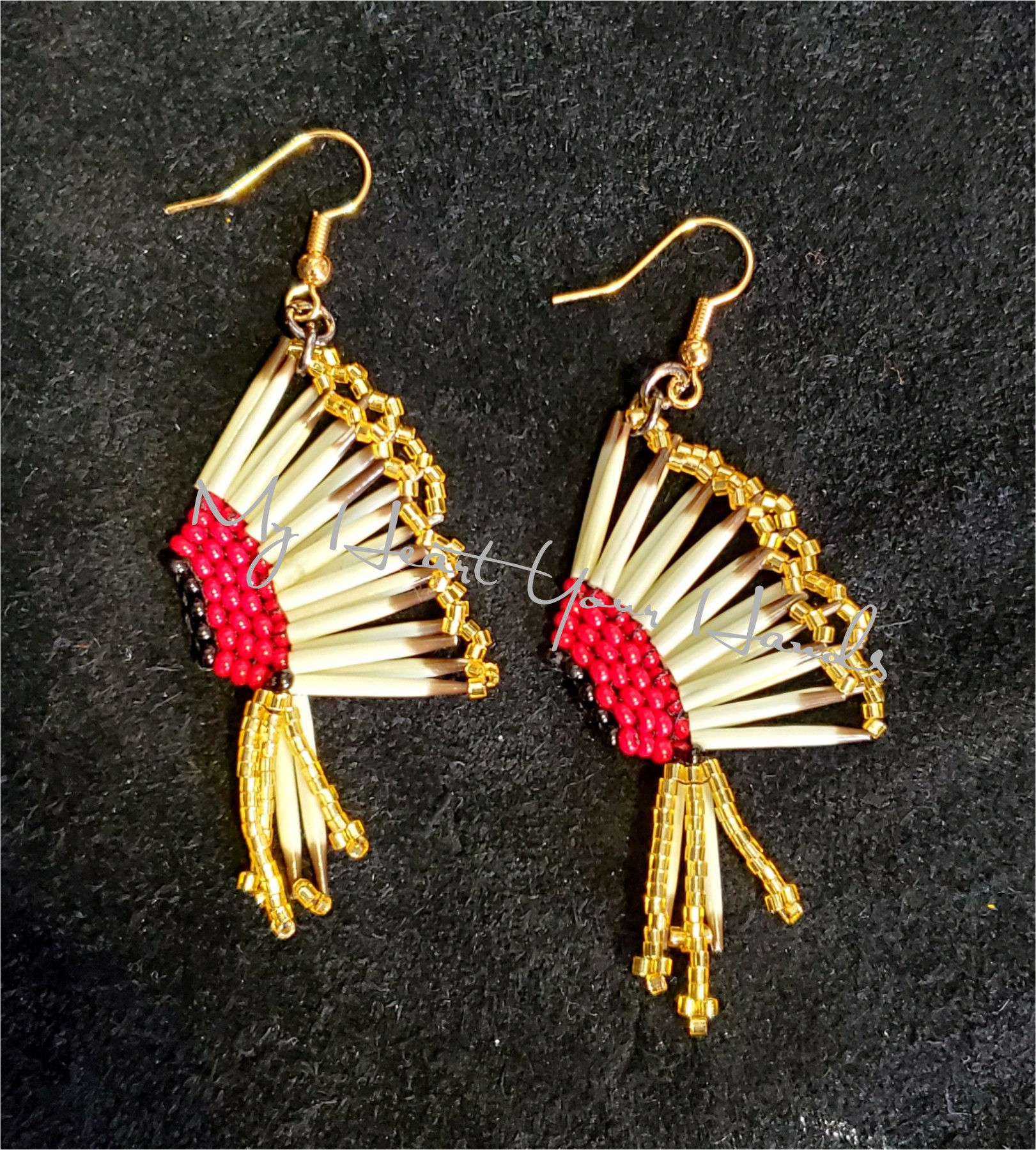 Red Head dress earrings