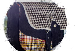 Versatilminibag / camurça preta+pêlo+tecido