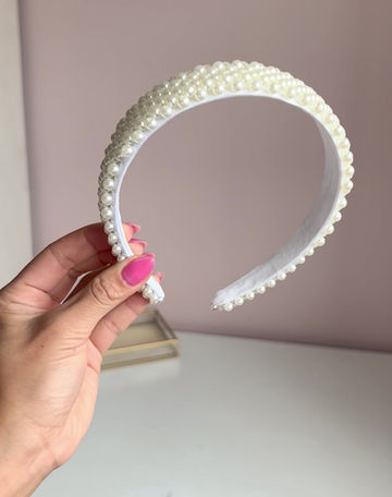 Thumbnail: Flowergirl Faux Pearl Headband | Lightweight & Comfortable 