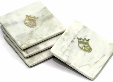 थंबनेल: White Marble Square coaster