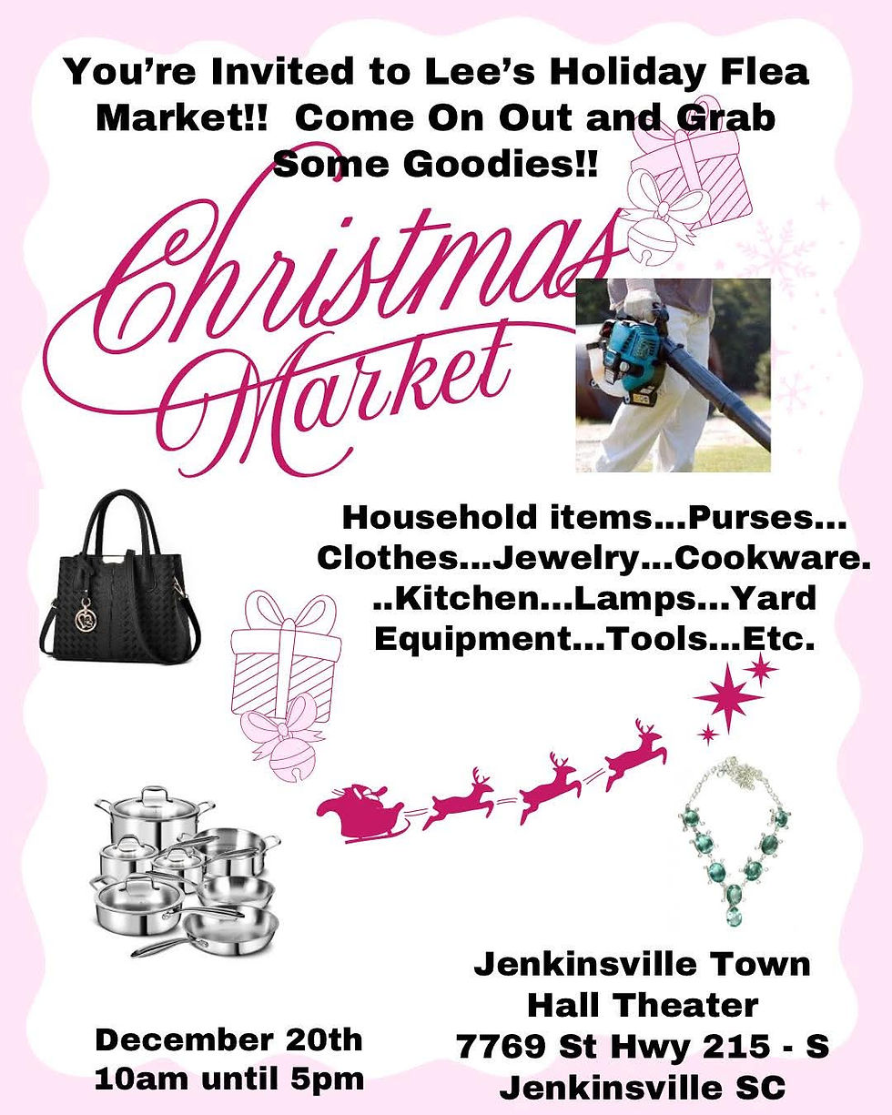 Flyer describing flea market event on Dec 20