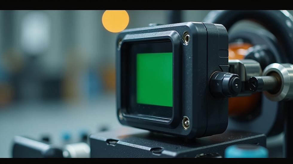 Close-up view of a customized sensor mounted on industrial machinery