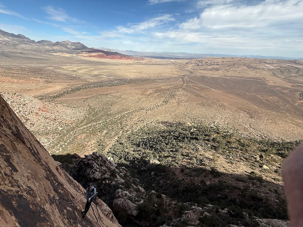 Close-up view of vibrant red sandstone cliff in Red Rock Canyon