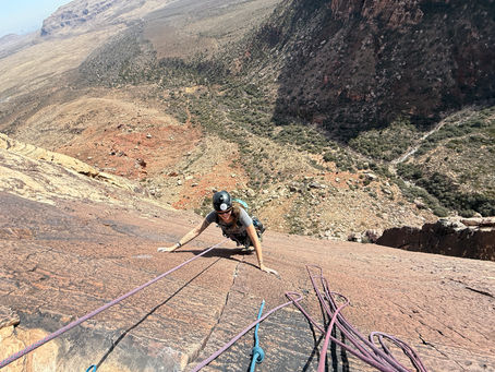 Climber nears the summit of Birdland