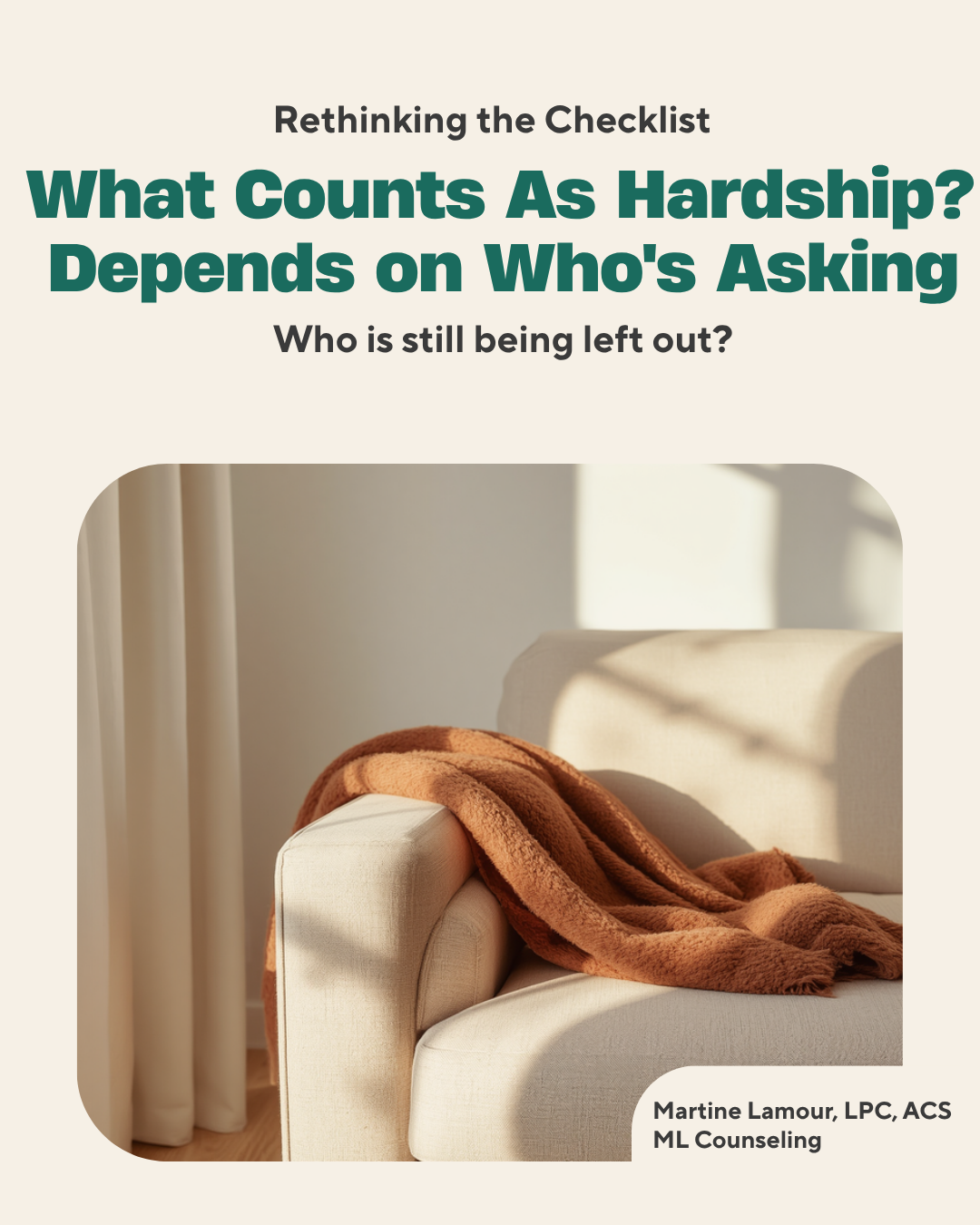 What Counts as "Hardship" Depends on Who's Asking