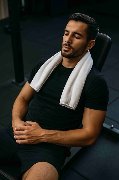Un homme qui se repose sur un banc après une séance de sport