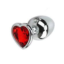 Plug Anal Cônico com Cristal Formato Coração G - Sexy Import -Vermelho