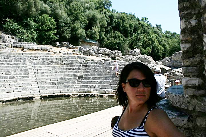 Erin in Butrint, UNESCO world heritage site in Albania