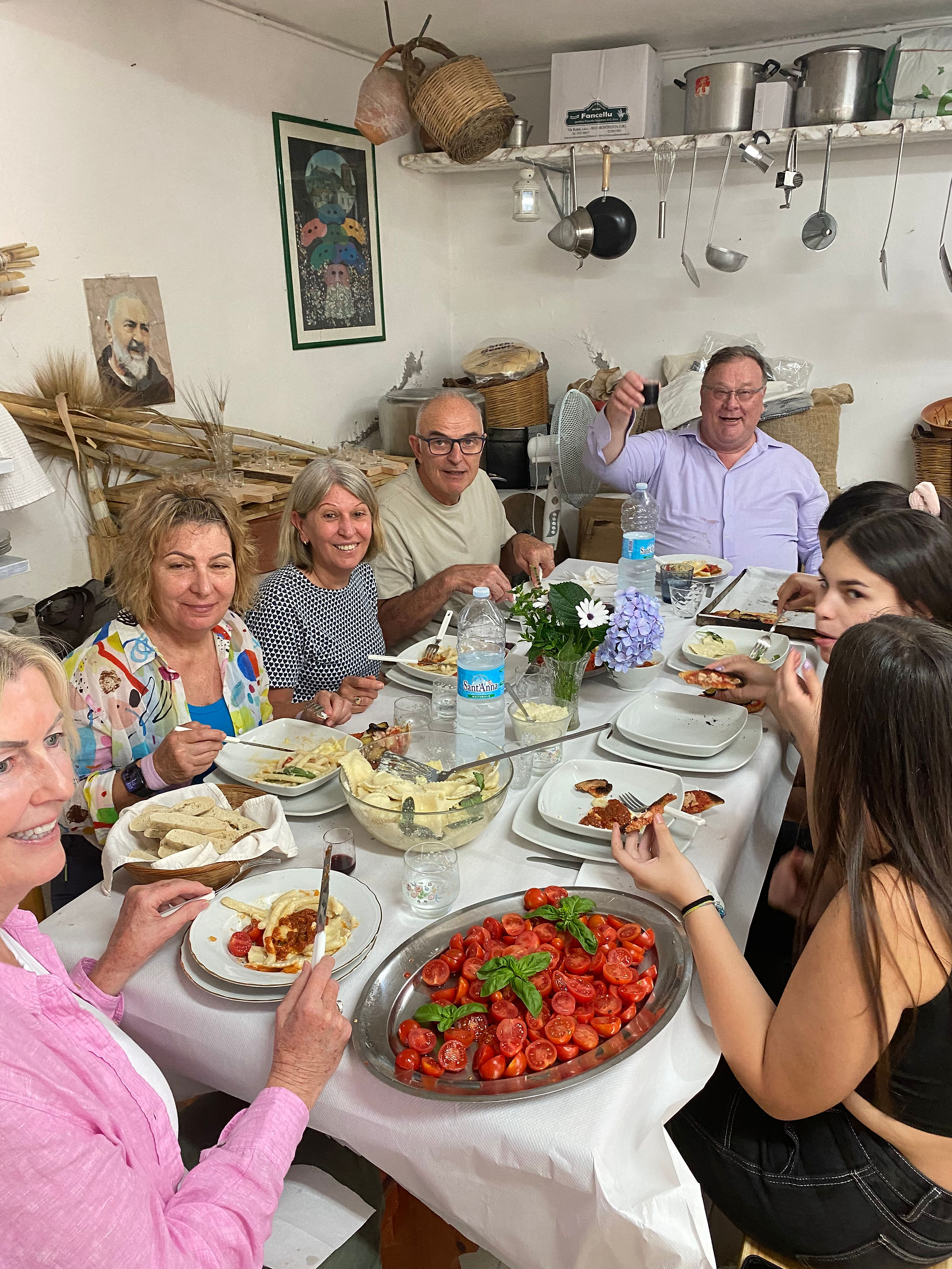 Enjoying lunch Sardinia style
