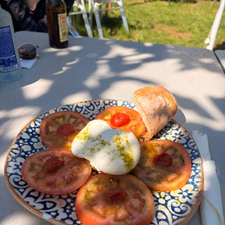 Portuguese camino lunch in the sun