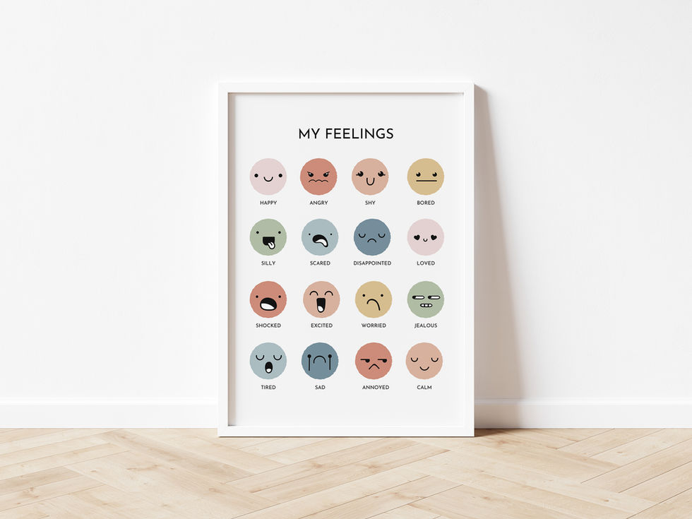 Poster 'My Feelings' with 15 different emotion faces