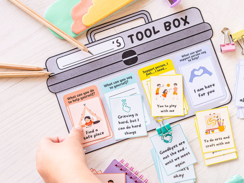 Coping skills toolbox for kids with activity cards