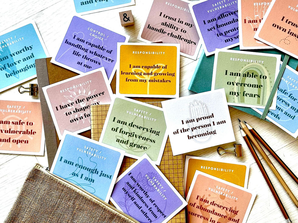 Collection of positive affirmation cards
