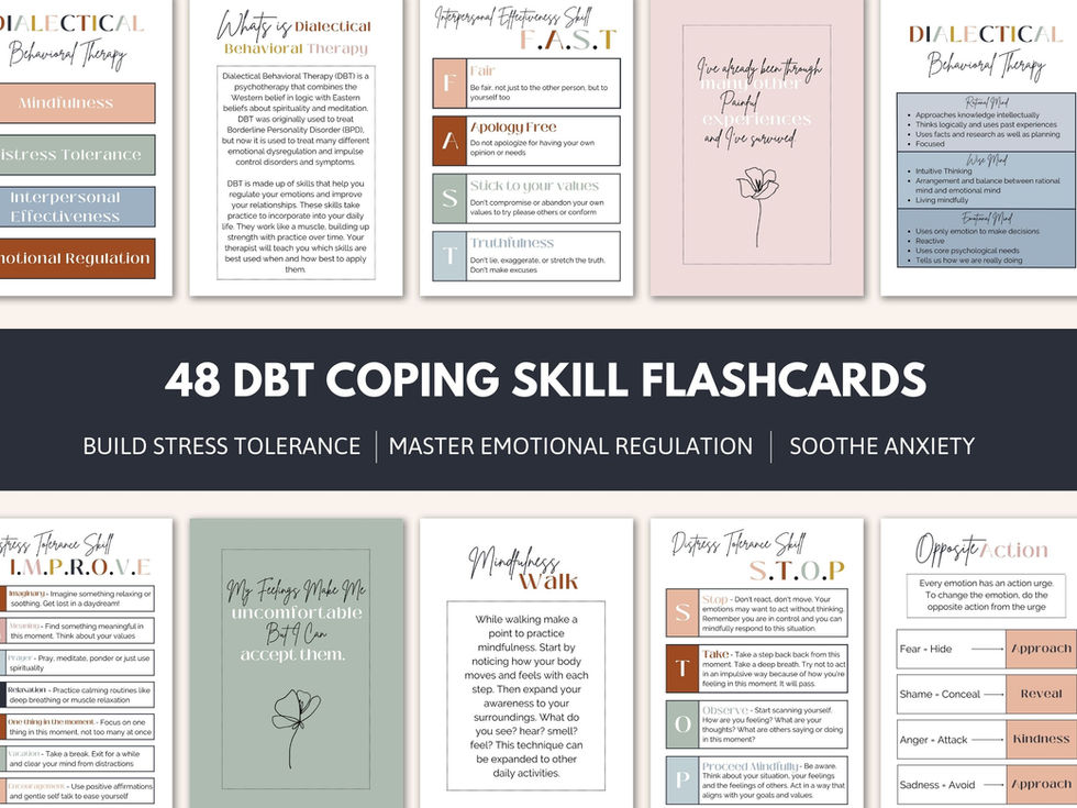 48 DBT Coping Skill Flashcards