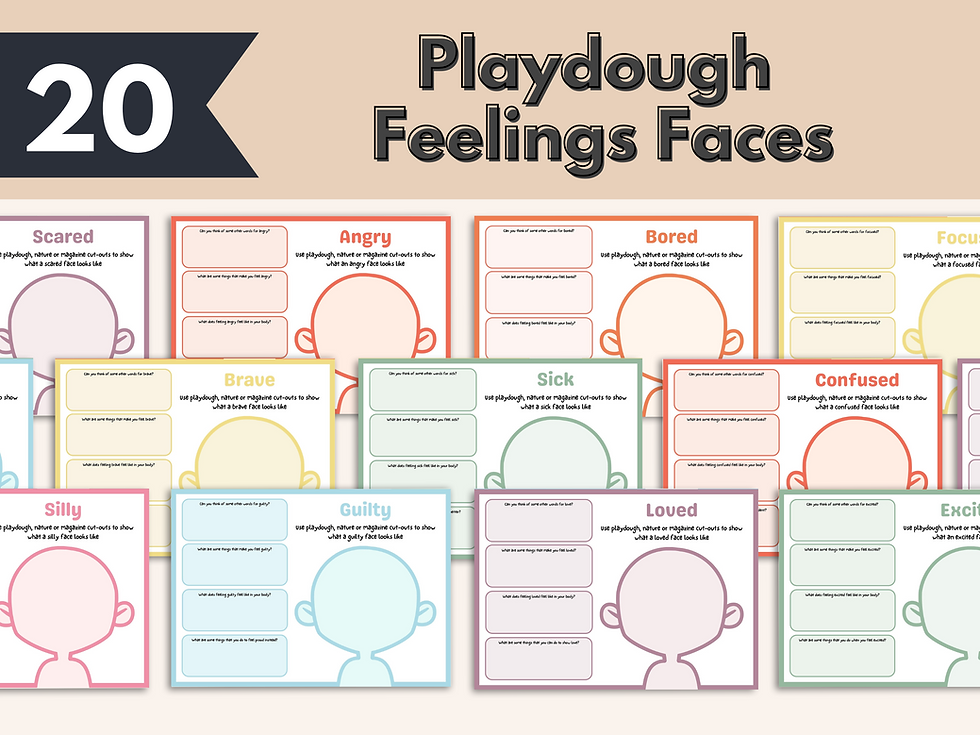 Feelings Playdough Placemats
