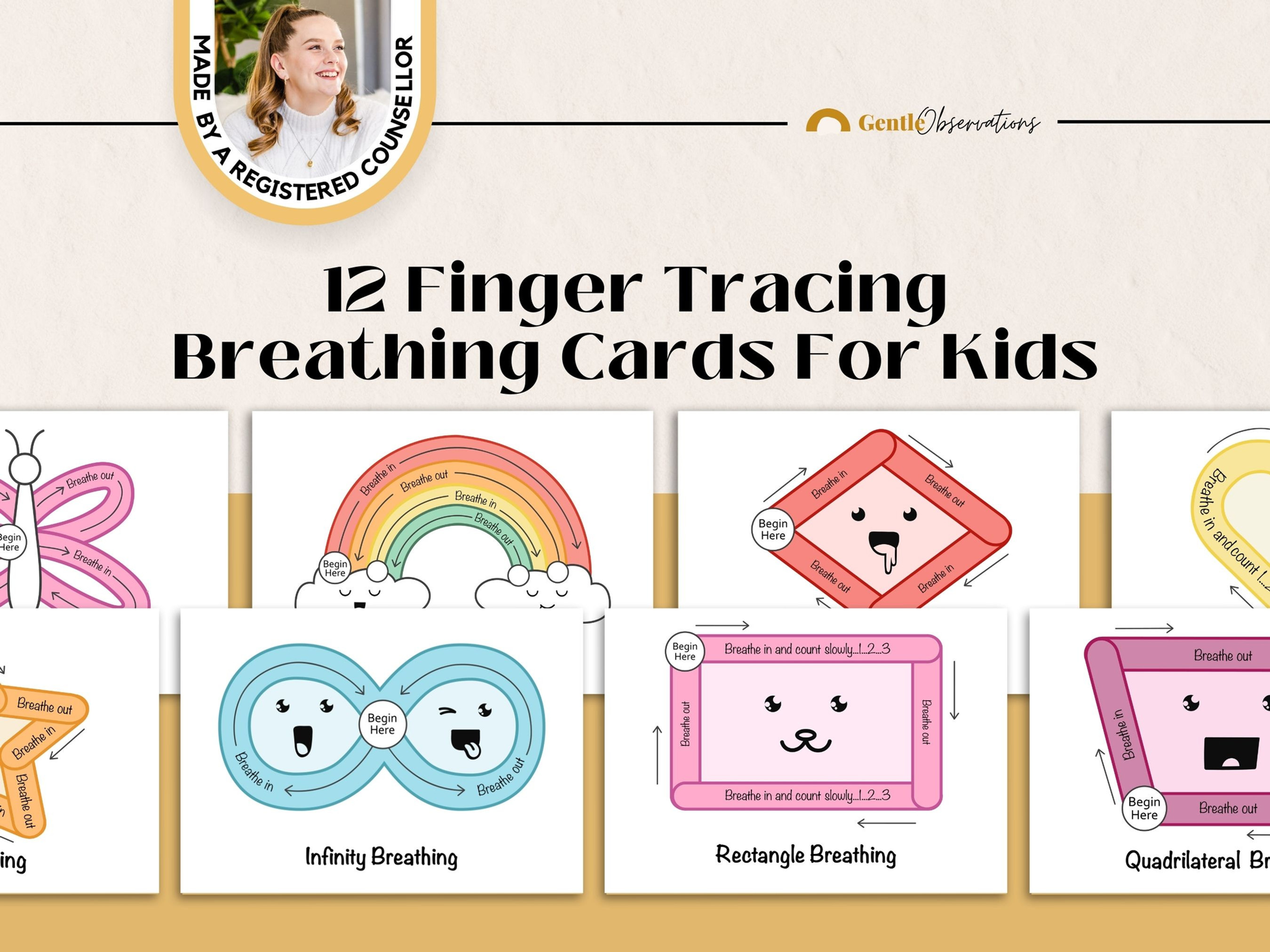 Finger Tracing Breathing Cards With Faces