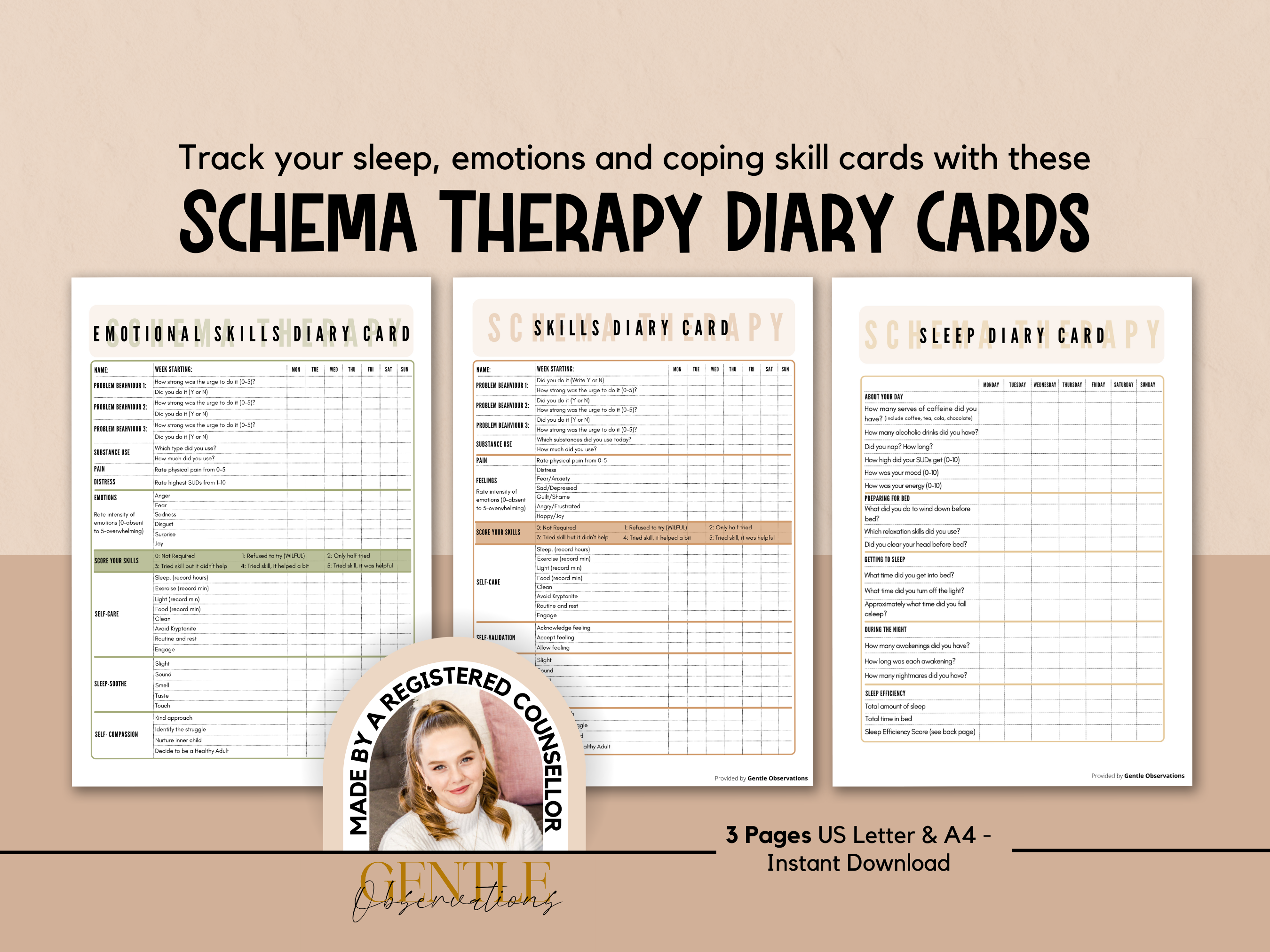 Schema Therapy Skills Diary Cards