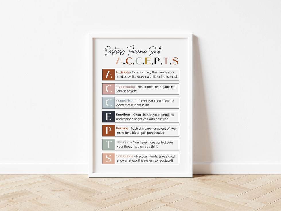 Trauma poster: Distress Tolerance ACCEPTS skills