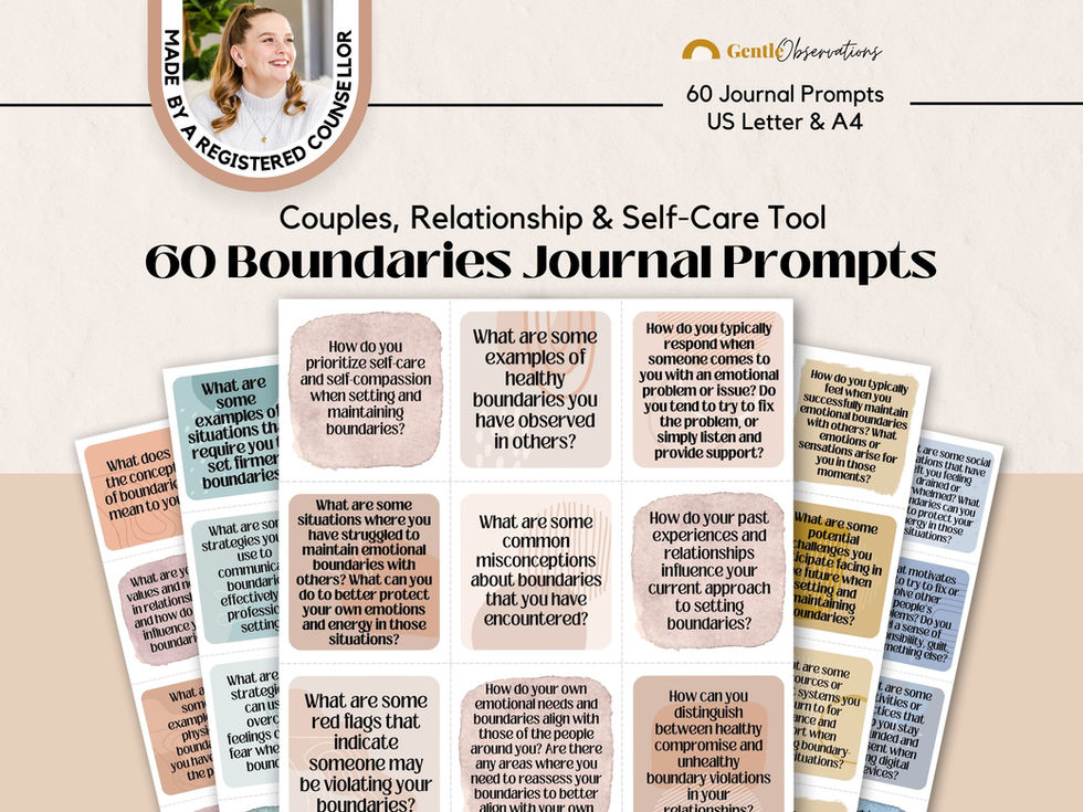 60 Boundaries Journal Prompts by Registered Counsellor