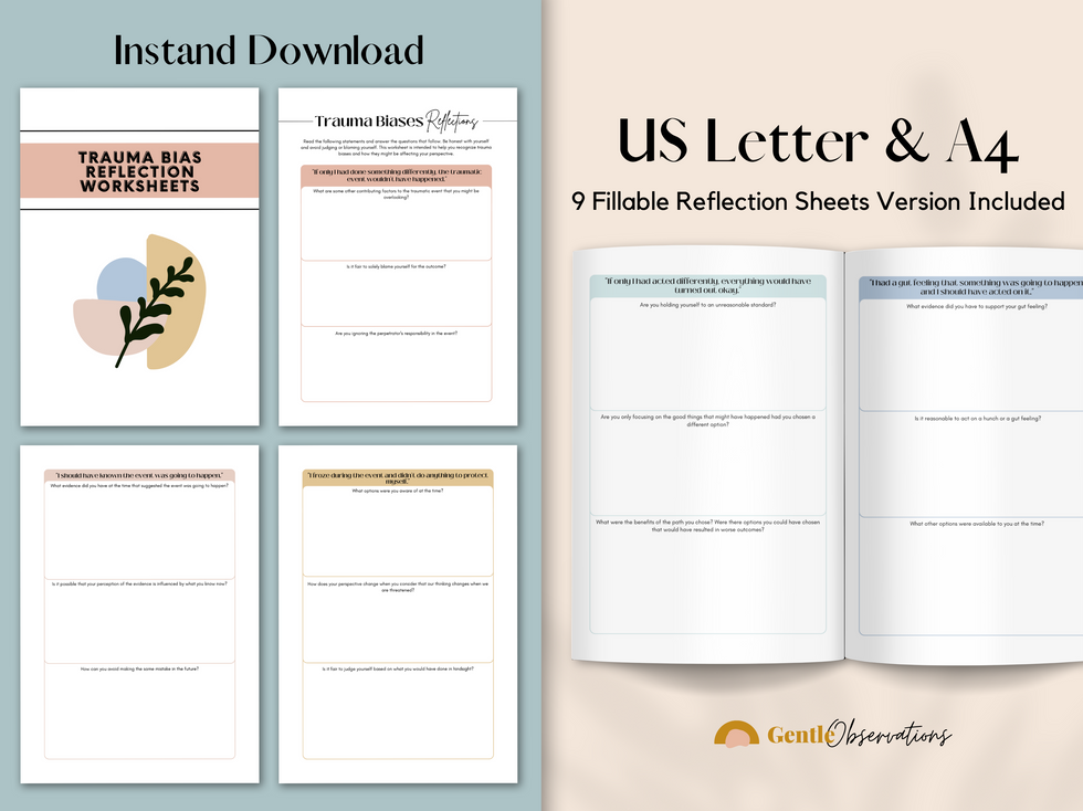 DBT Trauma Bias Reflection Sheets