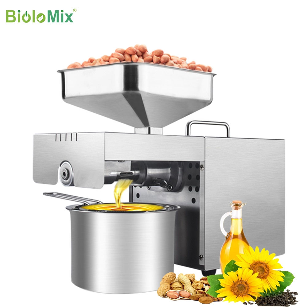 BioloMix New  Stainless Steel Oil Press Machine Commercial Home Oil Extractor Ex