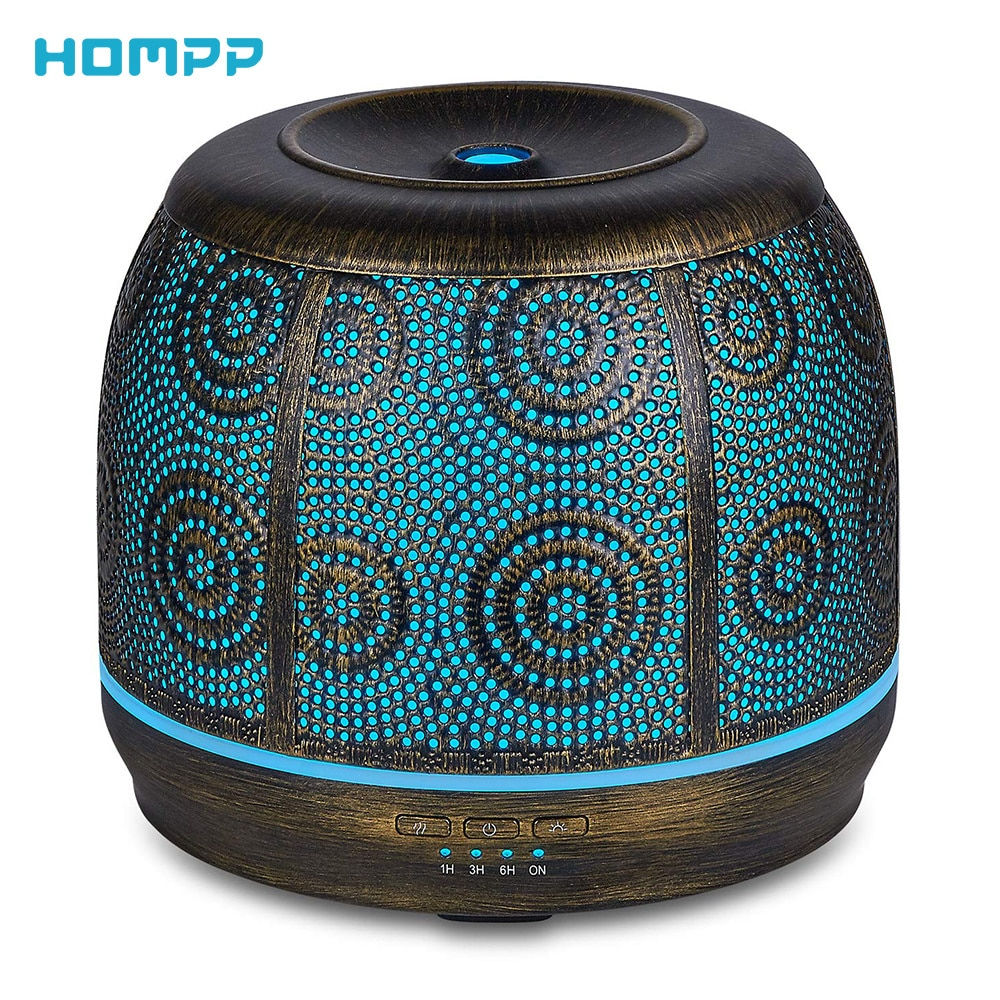Metal Aromatherapy Ultrasonic,Cool Mist,Time Setting,,Waterless Off 500ml