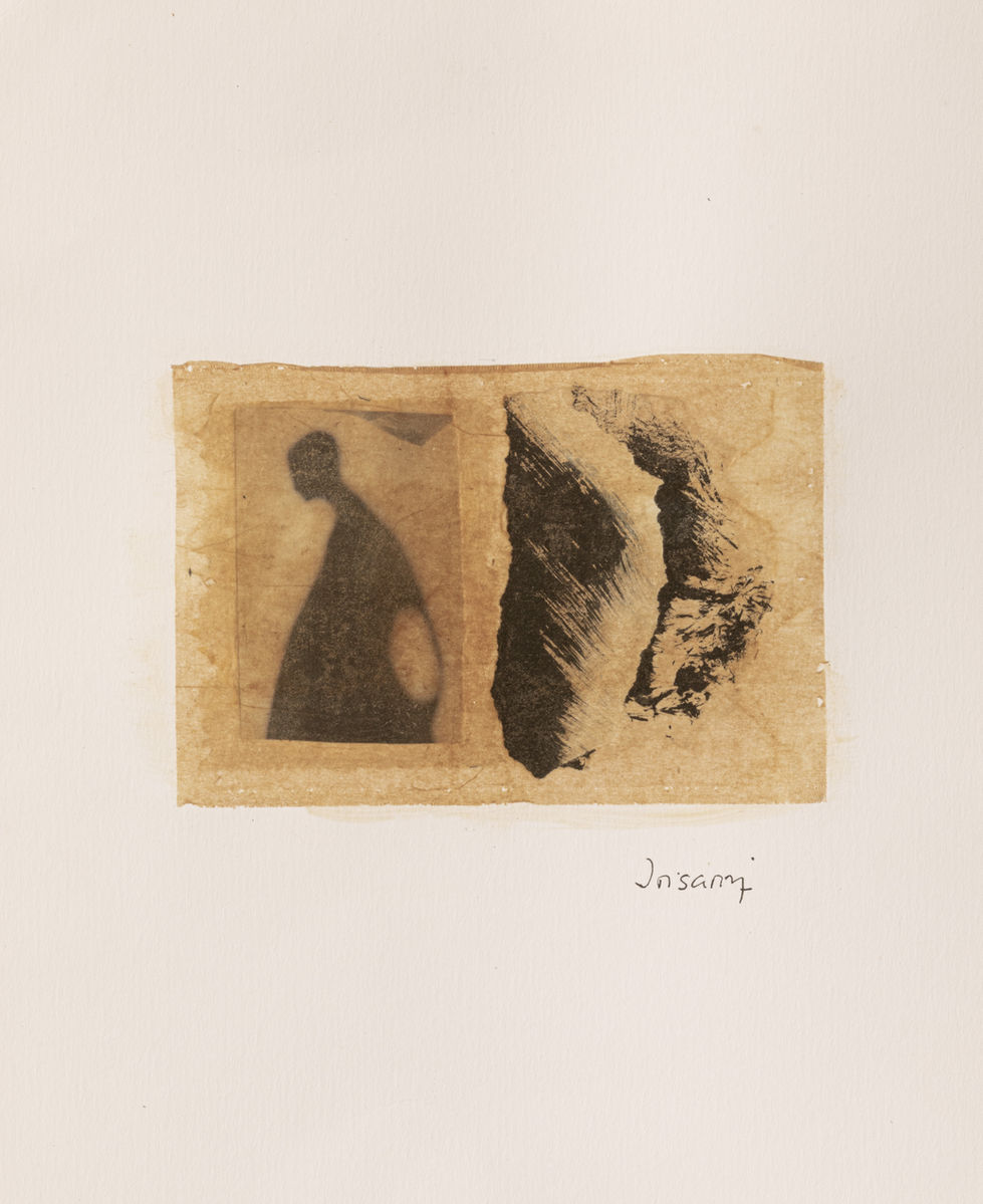 D-181 Tinta y acrílico sobre papel de té y cartulina ilustración, medida total 28x23 cm.