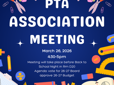 updated - Association Meeting: March 26th 4:30-5pm | Slate for 2026-27 Elections