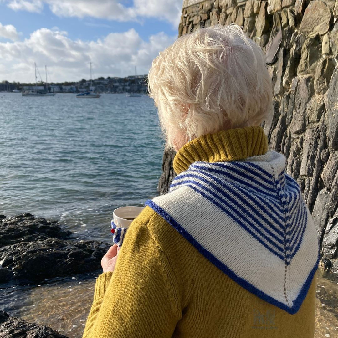 'Ebb and Flow' -Striped Neckerchief Digital PDF Knitting Pattern