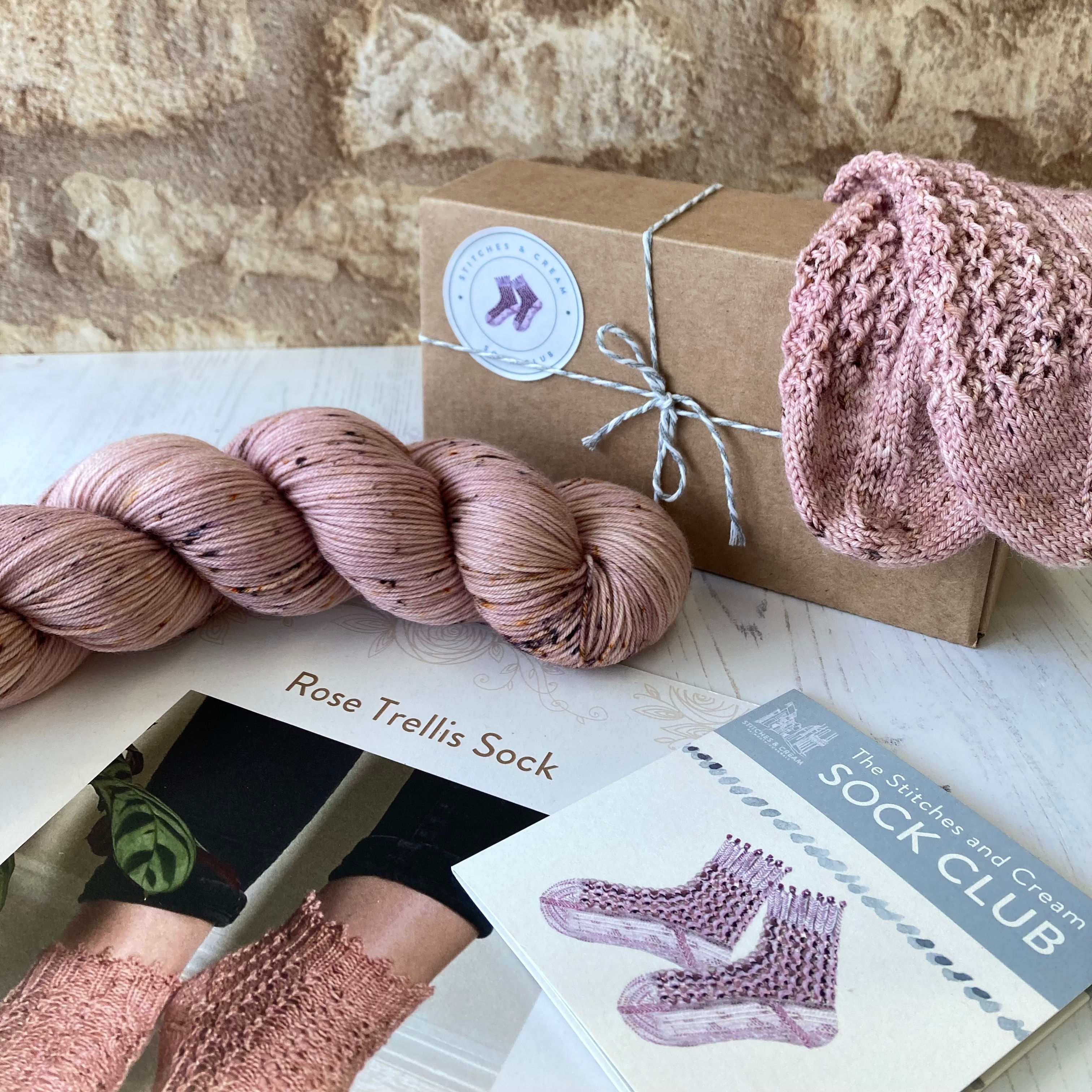 Rose Trellis Sock Knitting Kit