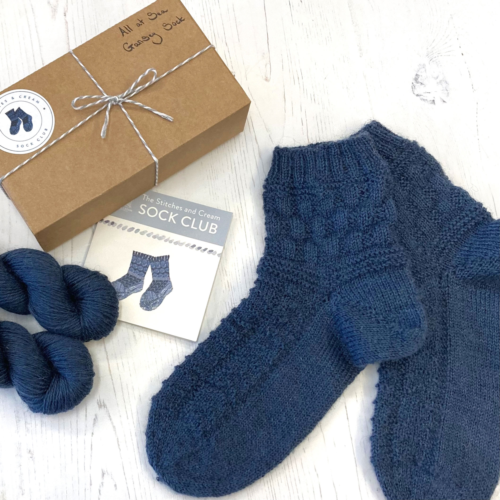 'All at Sea' Gansey Sock Knitting Kit