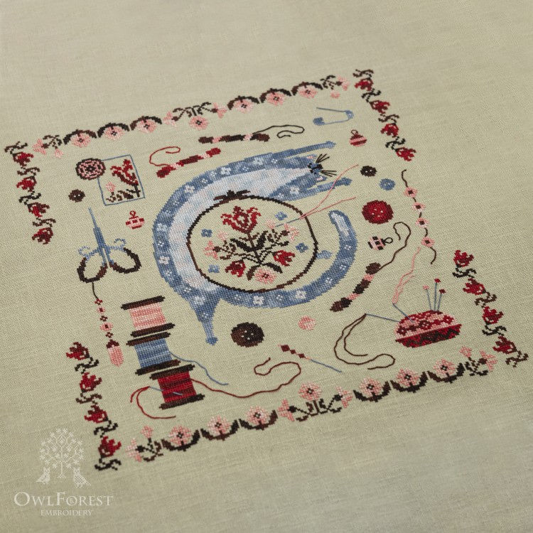サムネイル： Chart-The Cat and the Needlework
