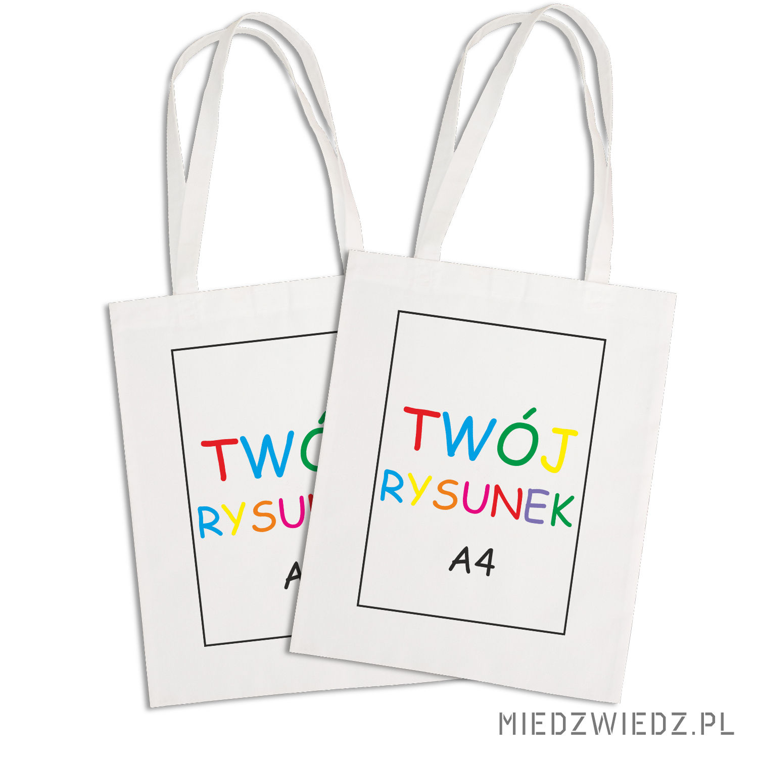 ZESTWA -  2 x torba ekologiczna z Twoim RYSUNKIEM/ zdjęciem