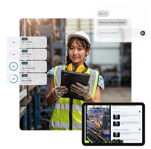 Single platform for industrial connected work - AI agents, Digital work instructions, AI assistance, worflow management, know