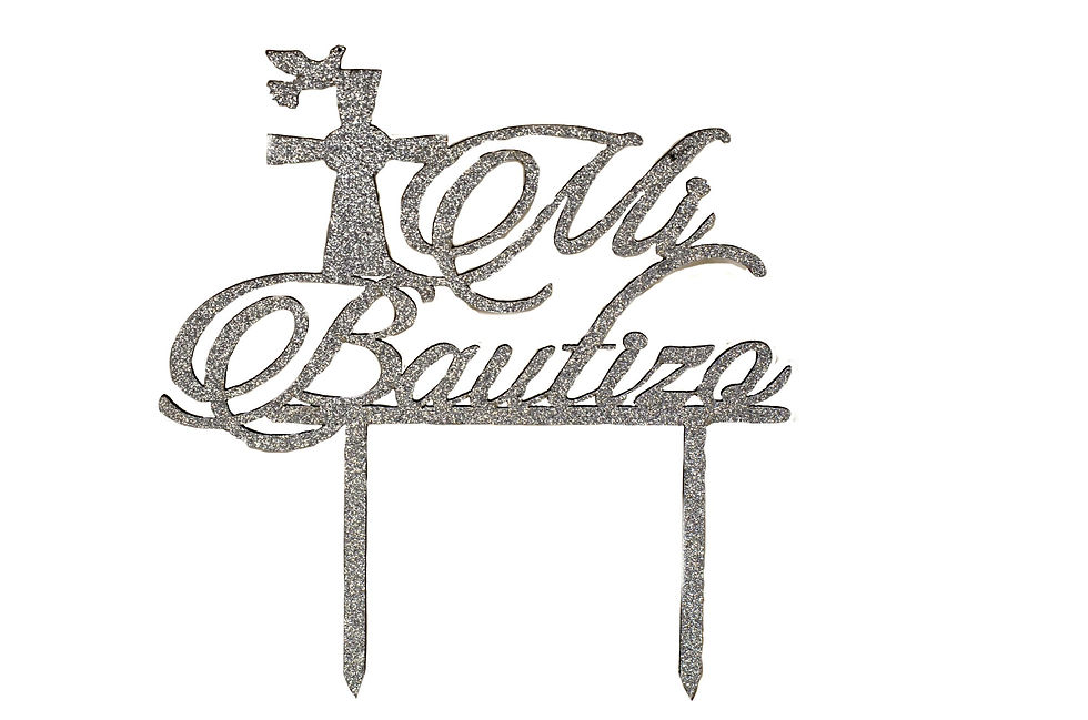 silver cake topper