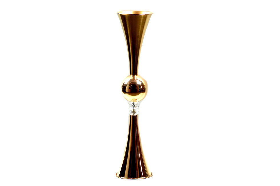gold metal flower vases